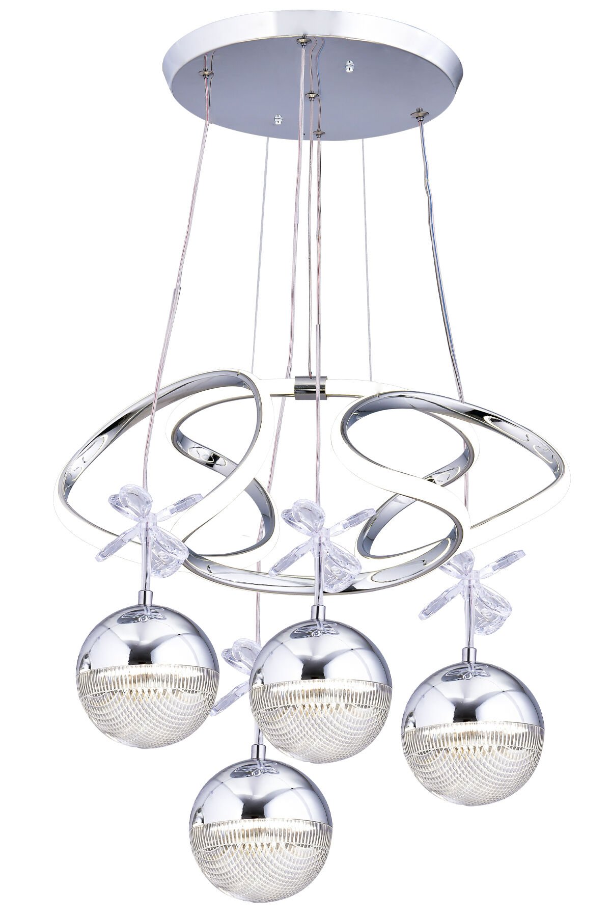 NAPOLİ BÜYÜK 4 TOP LED AVİZE KROM